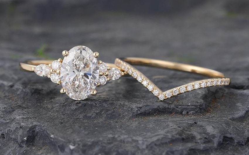 PattiRing Conflict free Diamond Bridal Ring Set