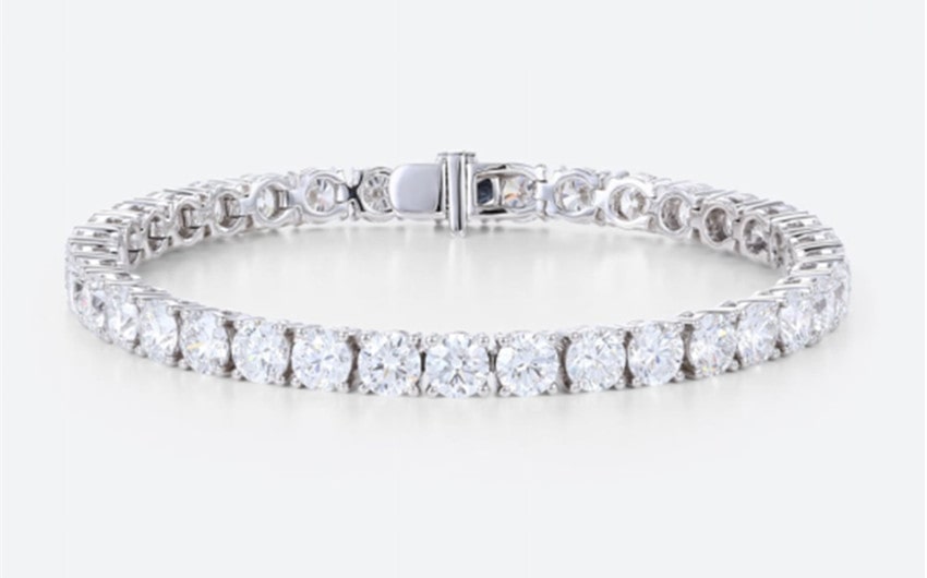 LisaJewelryUS Round Cut Lab Diamond Line Bracelet