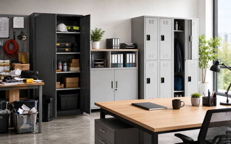 How Storage Cabinets and Lockers Help Reduce Workplace Clutter and Distractions